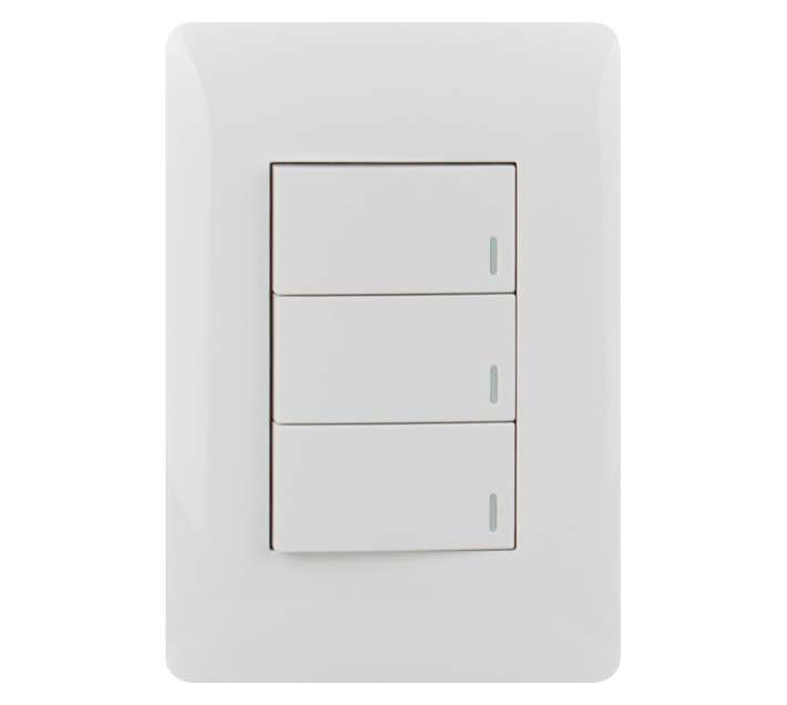 Ysalis 3-Lever 1-Way 4x2 Switches - White