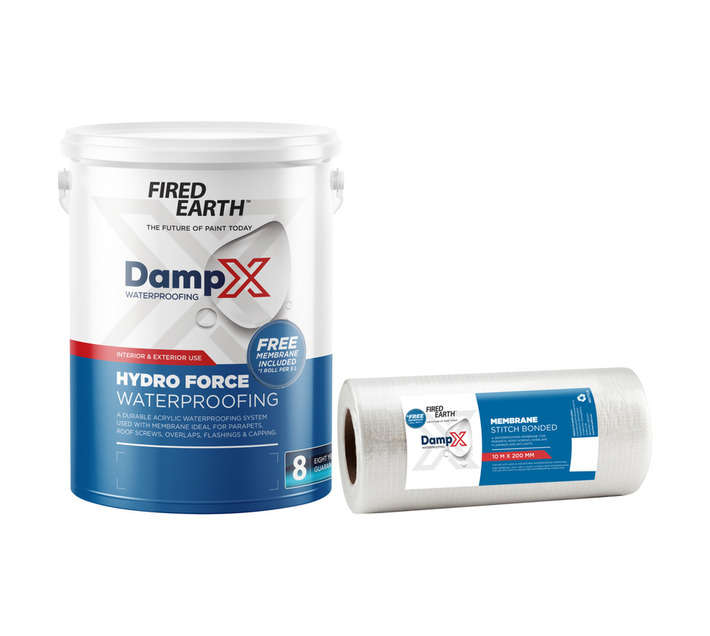 Fired Earth BW089-5-5L DampX Hydro Force Waterproofing with Membrane - Brown (5L)