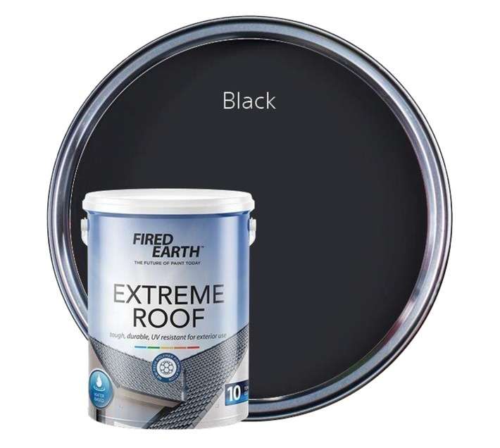 Fired Earth Extreme Roof Acrylic - Black (5L)