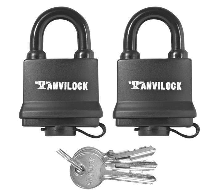 Anvilock 50mm Waterproof Padlock (2 Pack)