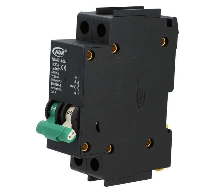 NUR Double Pole 6ka 20amp and Neu Mini Circuit Breaker