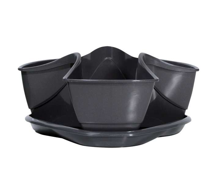 Prosperplast Coubi Herb Pot - Graphite (295 x 295 x 140mm)