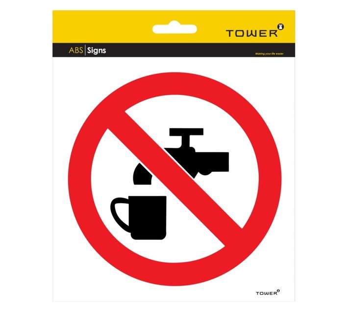 Tower Do Not Drink Sign - Red/White (190 x 190mm)