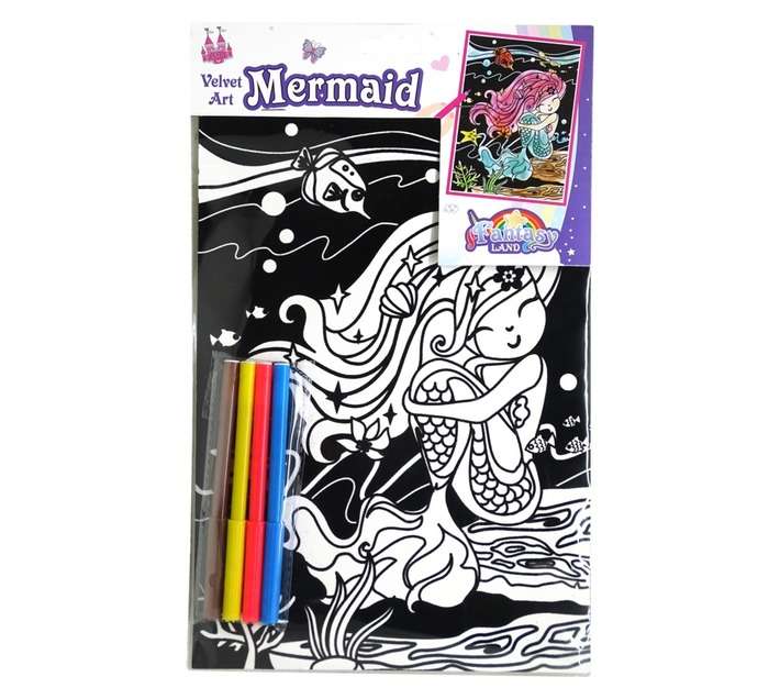 Crazy Crafts 5 Piece Fantasy Land Mermaid Velvet Art Kit