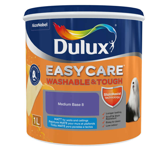 Dulux Easycare Washable Matt Medium Base 8 (1L)
