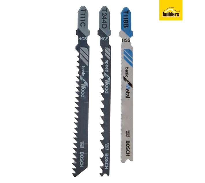 Bosch 3 x Wood/Metal Jigsaw Blade Assorted