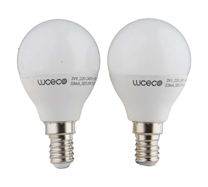 Luceco 2 x E27 Mini LED Globe - Warm White (3w)
