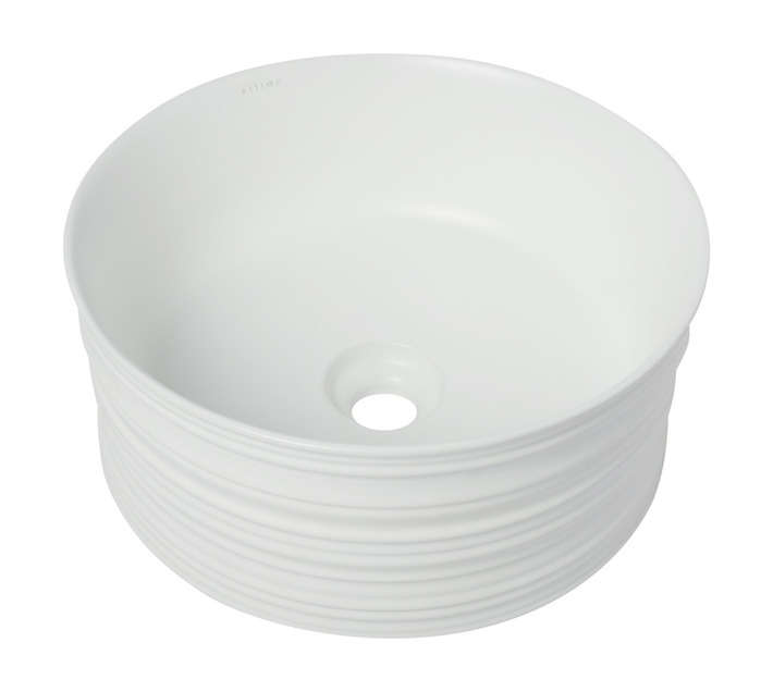 Bijiou Deviance Round Freestanding Basin - White (410 x 410 x 180mm)
