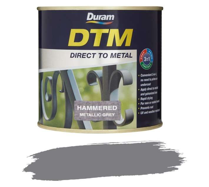 Duram DTM Hammered - Metallic Grey (500ml)