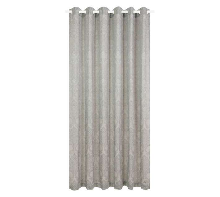 Design House Jacquard Delmont Damask Taped Curtain - Grey (2300 x 2500mm)