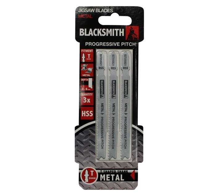 Blacksmith T Shank metal 3-6mm Jigsaw Blade (3 piece)