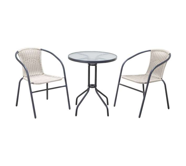Design House 3 Piece Bristo Patio Set - Lightning Silver