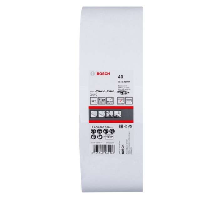 Bosch 10 x Wood Sanding Belt (75 x 533mm)
