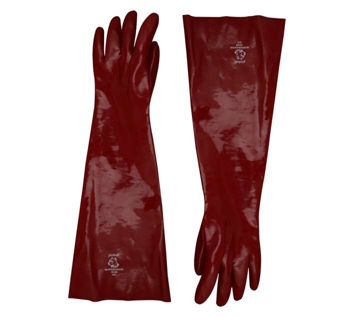 Evrigard PVC Shoulder Length Heavy Duty Smooth Gloves - Brown
