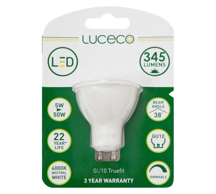 Luceco GU10 LED Dimmable Lamp - Natural White (5w)