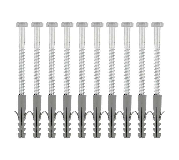 Tuftex 10 x Coach Screw and Plugs (8 x 100mm)