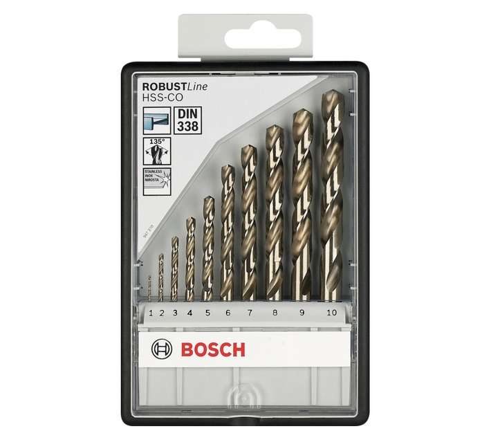 Bosch 10 Piece Metal HSS Drill Bit Set