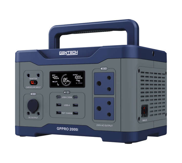 Gentech GPPRO2000I Portable Power Station - Grey/Blue (1100W)