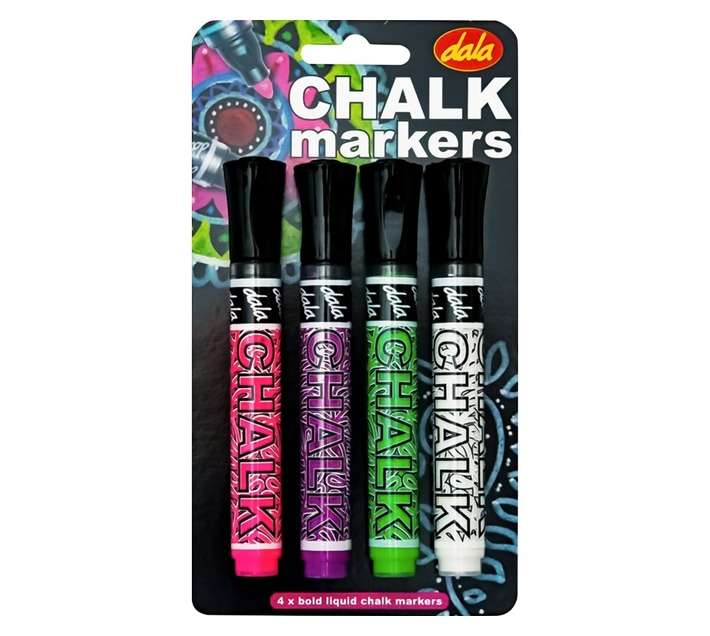 Dala 4 x Secondary Colour Chalk Markers - Assorted