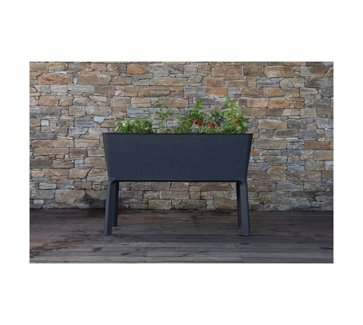 Keter Full Bloom Garden Bed Planter - Graphite (1140 x 493 x 757mm)