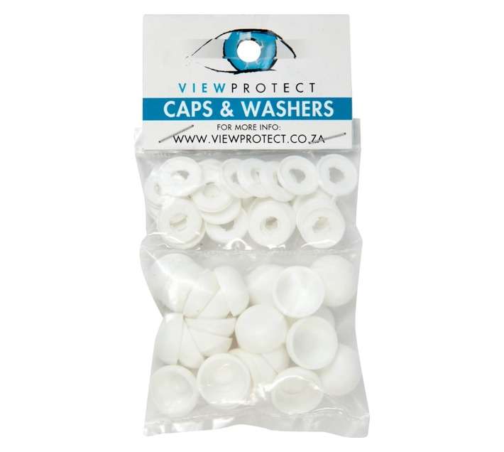 ViewProtect Cover Caps And Washers - White (24 Pack)