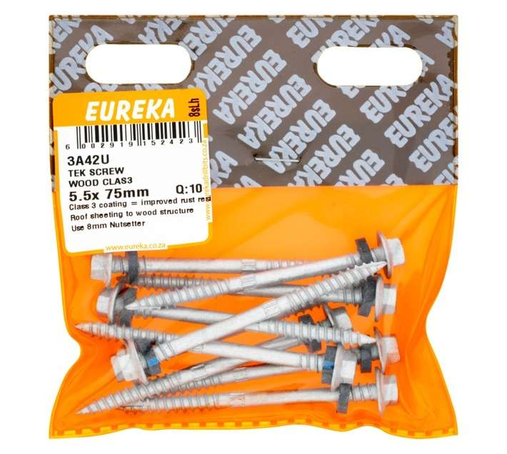 Eureka 10 Pack Tek Screws Wood Class 4 (75 x 5.5mm)