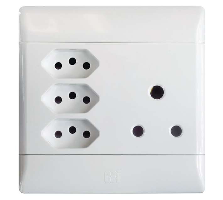 CBI Single Switch Socket with 3 x 5A Euro Sockets