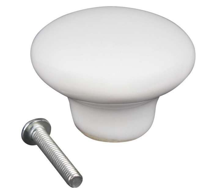 Home and Kitchen Porcelain Knob - White (37mm)