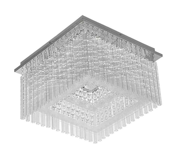Bright Star LED Ceiling Fitted Square Crystal