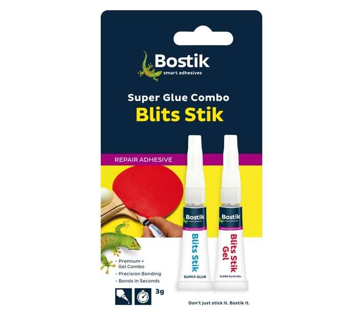 Bostik 2 x Blits Stik Super Glue Combo Pack - Clear (3g)