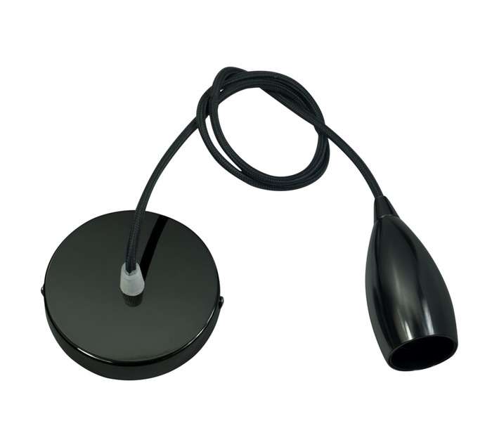 Design House Metal Cup and Cord Lamp Holder - Black