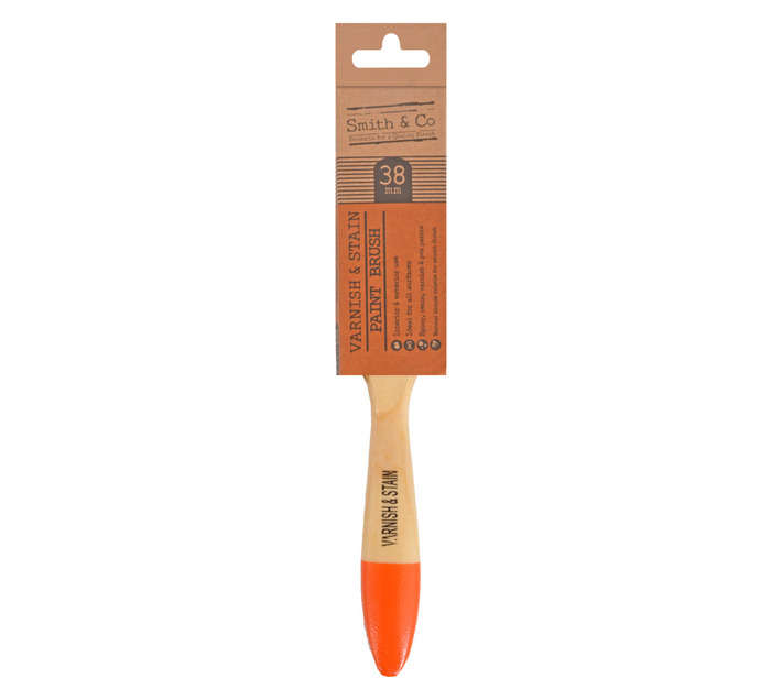 Smith and Co Varnish and Stain Paint Brush - Brown (38mm)