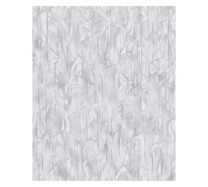 Fired Earth Geometric Wallpaper - Silver (10m x 530mm)