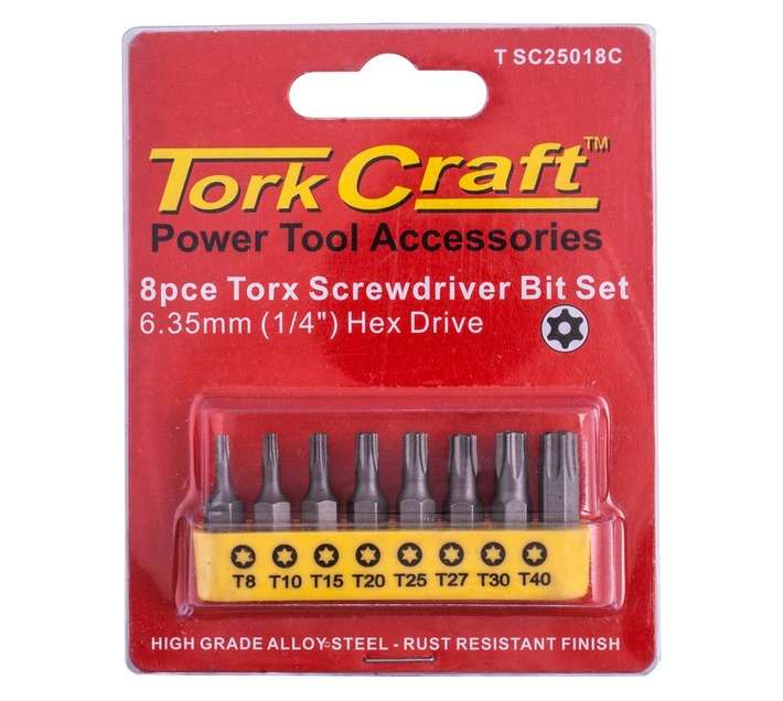 Tork Craft Screwdrive Torx Tamper Proof Bit Set (8 Pack)