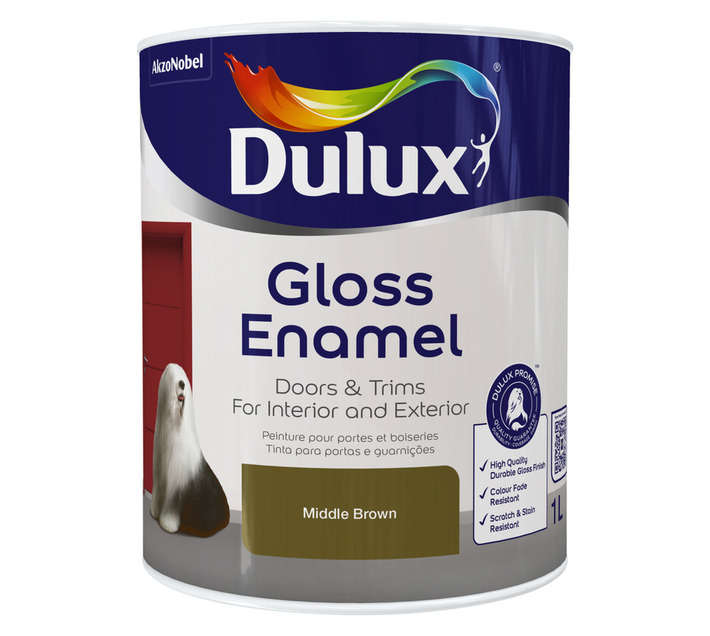 Dulux Gloss Enamel - Medium Brown (1L)
