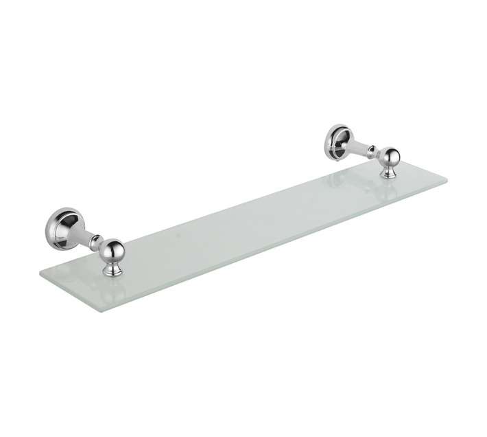 Lusso Rosa Glass Shelf - Chrome (180 x 45 x 620mm)