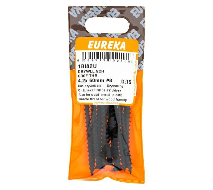 Eureka 15 x Coarse Thread Drywall Screws (4.2 x 60mm)