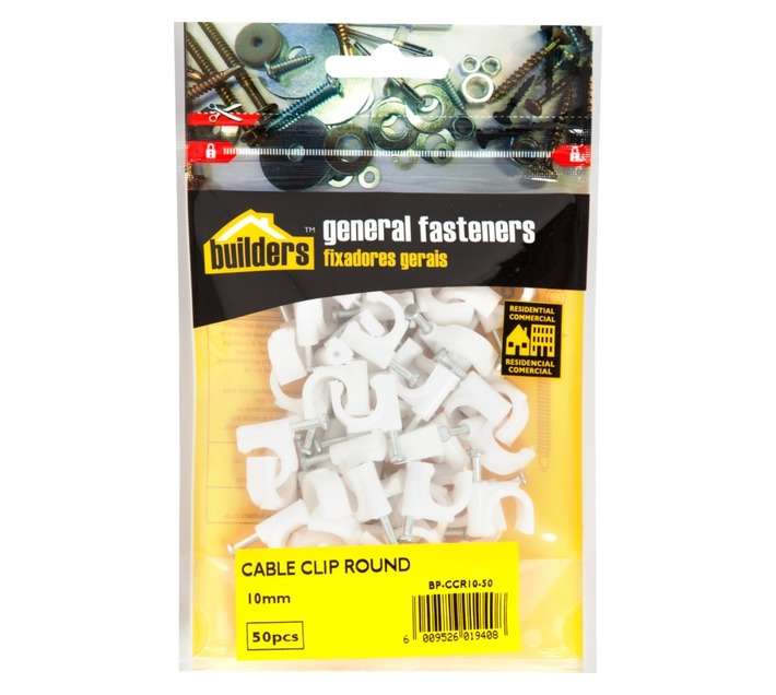 BP-CCR10-50 50 x Round Cable Clips (10mm)