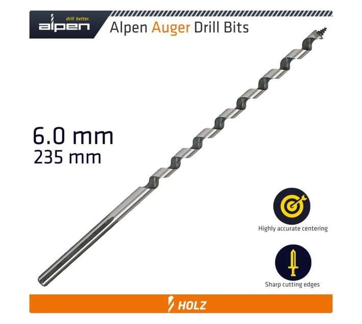 Alpen ALP21606 Auger Drill Bit (6 x 235mm)