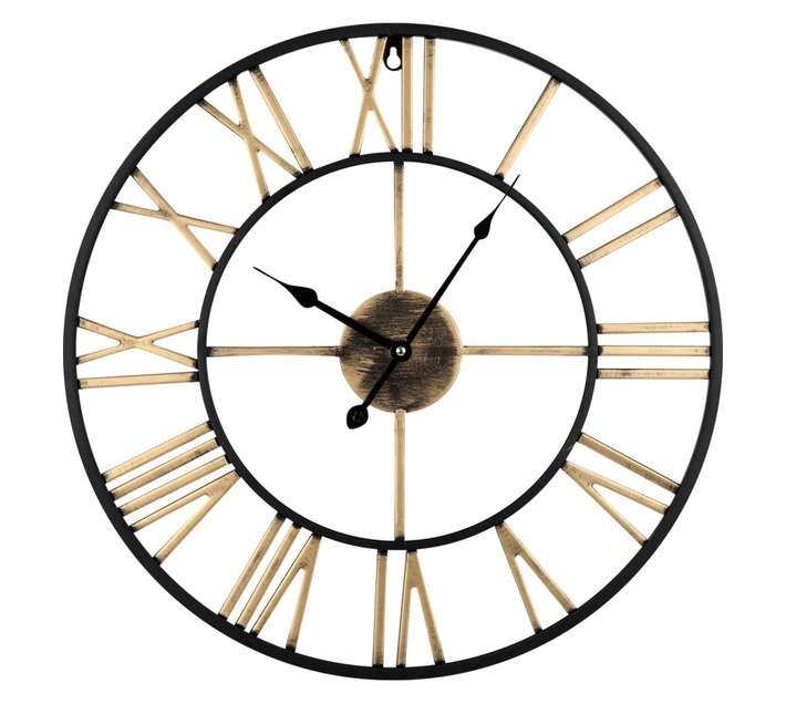 Design House Rome Clock - Black/Gold (500mm)