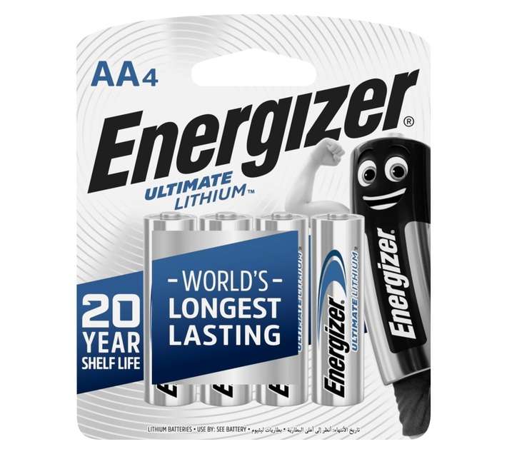 Energizer Ultimate 4 x Lithium Batteries (AA)