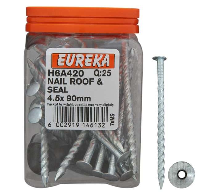 Eureka 25 x Roof and Seal Nails (4.5 x 90mm)