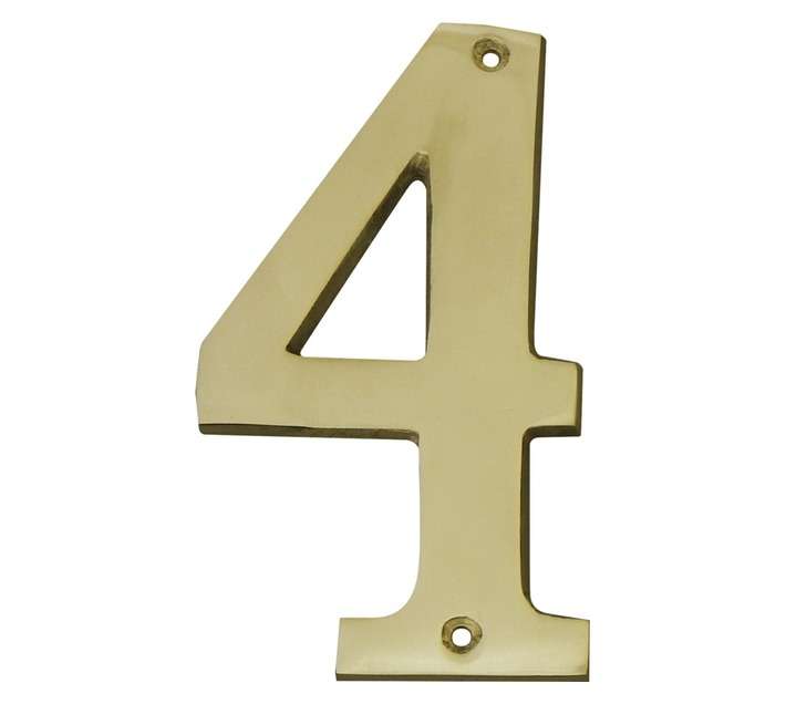 Euro Brass Numeral 4 - Aluminium (175mm)