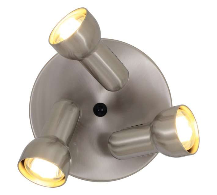 Eurolux S315SC R63 Turbo 3 Light Plate Spotlight - Satin Chrome