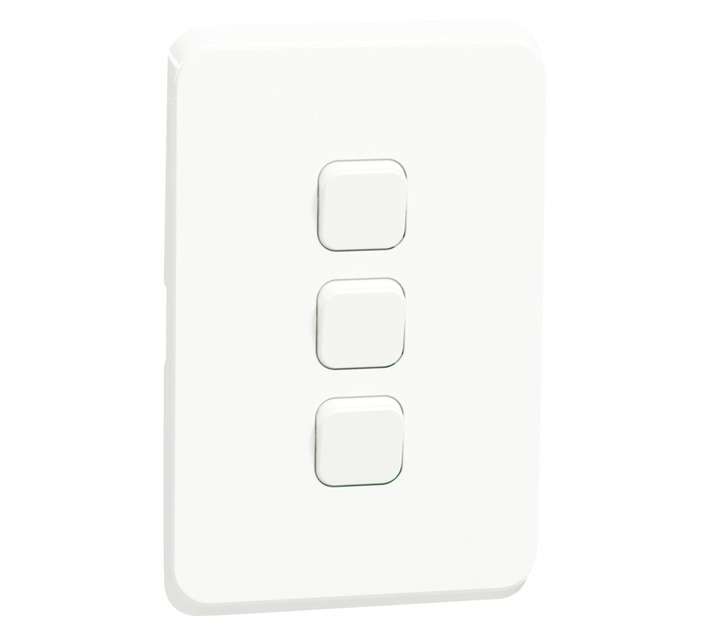 Eurolux 3 Lever Grid Plate - White