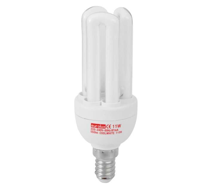 Eurolux E14 Compact Fluorescent Globe - Cool White (11w)