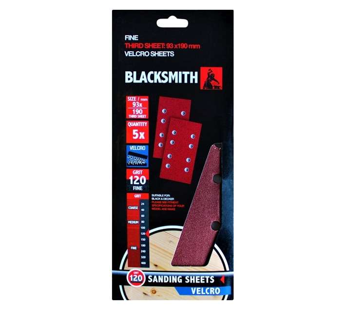 Blacksmith 1/3 Aluoxide Sand Paper Sheet 120 Grit (93 x 190mm)