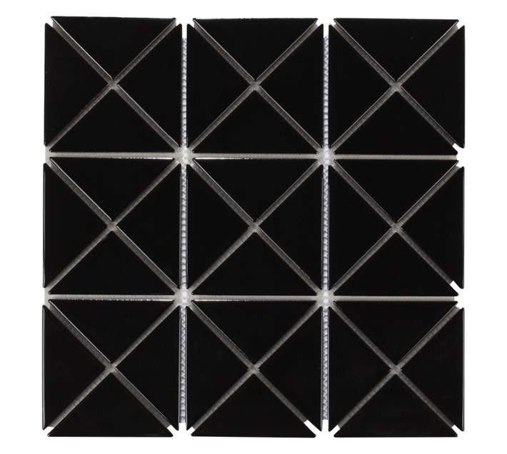 Earthstone Triangle Mosaic Tile - Black (270 x 270 x 6mm)