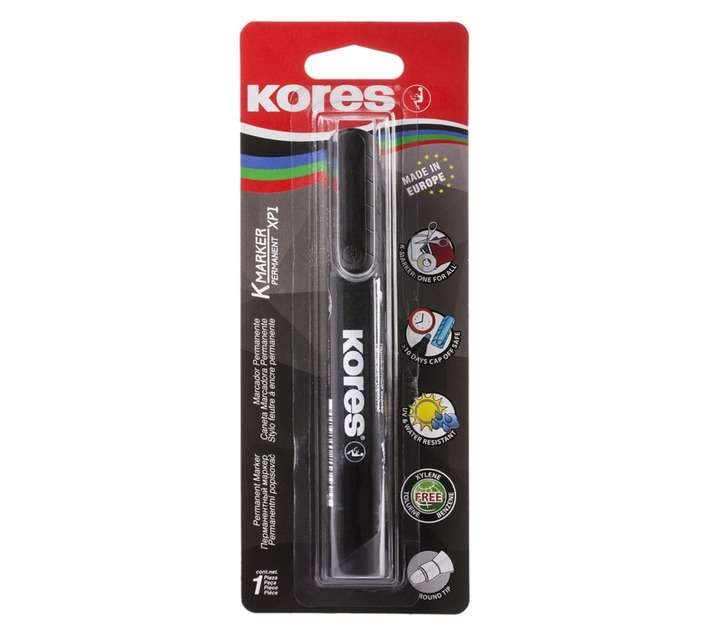 Kores Permanent Bullet Tip Marker - Black