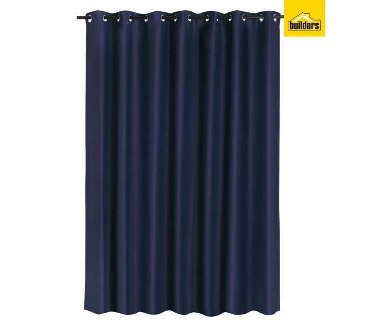 Design House Microfibre Block Out Eyelet Curtain - Navy (2300 x 2500mm)